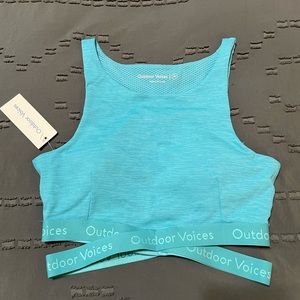 Outdoor Voices Tech Sweat Criss Cross Crop Top